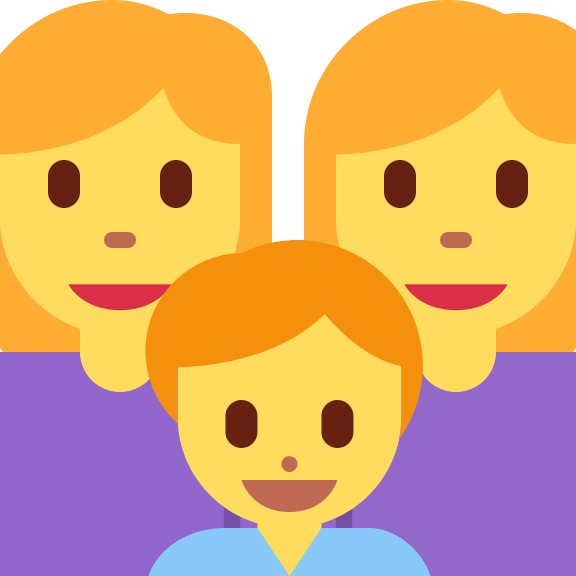 Family with Two Women and a Boy Free Open-Source SVG Icon (Twitter Emoji)