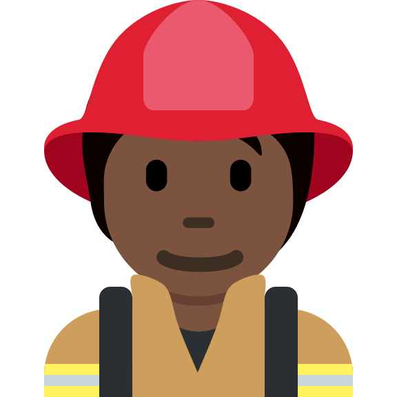 Firefighter with Dark Skin Tone Free Open-Source SVG Icon (Twitter Emoji)