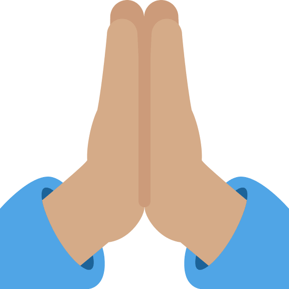 Medium Skin Tone Folded Hands Gesture Free Open-Source SVG Icon (Twitter Emoji)