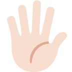 Light Skin Tone Hand with Fingers Splayed Free Open-Source SVG Icon