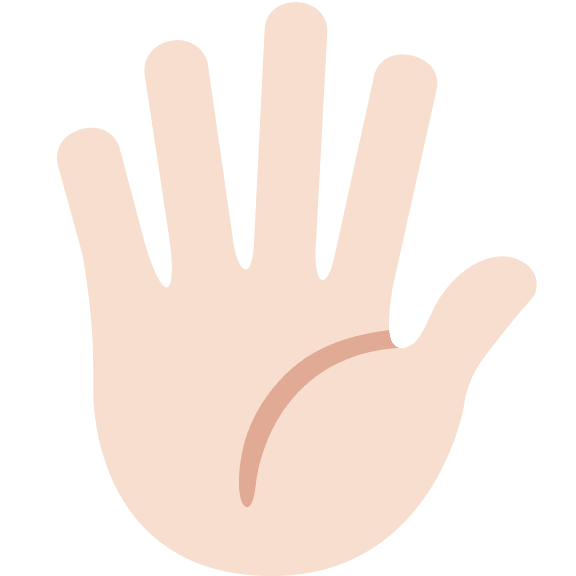 Light Skin Tone Hand with Fingers Splayed Free Open-Source SVG Icon (Twitter Emoji)