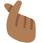 Hand Gesture with Index Finger and Thumb Crossed (Medium Dark Skin Tone) Free Open-Source SVG Icon