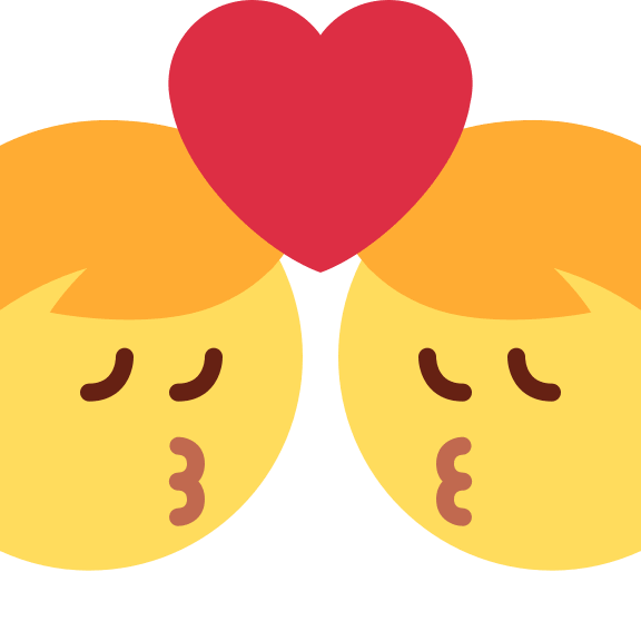 Kiss Between Two Men Free Open-Source SVG Icon (Twitter Emoji)