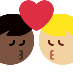 Kiss Between Two Men with Dark and Medium Light Skin Tones (Twitter Free Open-Source SVG Icon