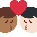 Kiss Between Two Men (Medium Dark Skin Tone and Light Skin Tone) Free Open-Source SVG Icon