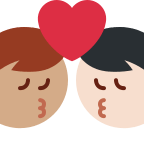 Kiss Between Men with Medium and Light Skin Tones Free Open-Source SVG Icon