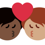 Kiss Between Two People (Dark Skin Tone and Medium Skin Tone) Free Open-Source SVG Icon