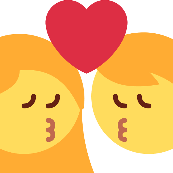 Kiss Between Woman and Man Free Open-Source SVG Icon (Twitter Emoji)