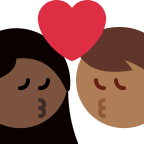 Kiss Between Woman and Man (Dark Skin Tone, Medium Dark Skin Tone Free Open-Source SVG Icon