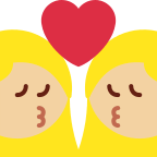 Kiss Between Two Women with Medium Light Skin Tone Free Open-Source SVG Icon