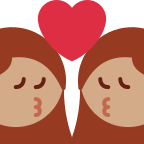 Woman Kissing Woman with Medium Skin Tone (Twitter Emoji) Free Open-Source SVG Icon