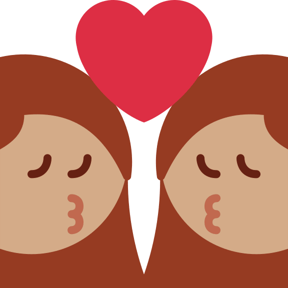 Woman Kissing Woman with Medium Skin Tone (Twitter Emoji) Free Open-Source SVG Icon (Twitter Emoji)