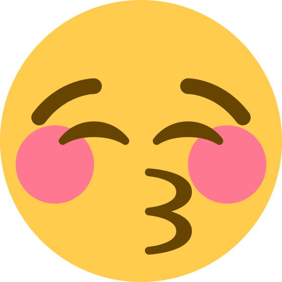 Kissing Face with Closed Eyes Free Open-Source SVG Icon (Twitter Emoji)