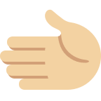 Leftwards Hand Gesture with Medium-Light Skin Tone (Twitter Emoji) Free Open-Source SVG Icon