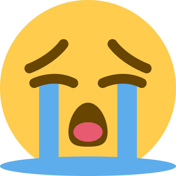 Loudly Crying Face Emoji Free Open-Source SVG Icon (Twitter Emoji)