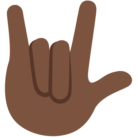 Love You Gesture with Dark Skin Tone Free Open-Source SVG Icon (Twitter Emoji)