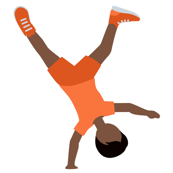 Person Cartwheeling with Dark Skin Tone Free Open-Source SVG Icon (Twitter Emoji)