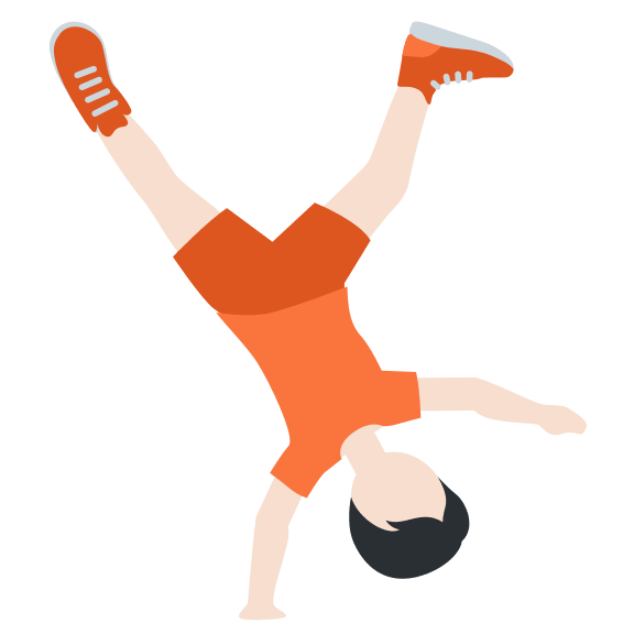Person Cartwheeling with Light Skin Tone (Light) Free Open-Source SVG Icon (Twitter Emoji)