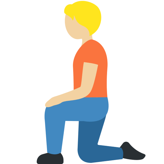 Medium Light Skin Tone Person Kneeling Free Open-Source SVG Icon (Twitter Emoji)