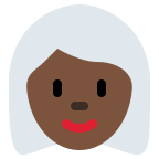 Woman with Dark Skin Tone and White Hair (Twitter Emoji) Free Open-Source SVG Icon