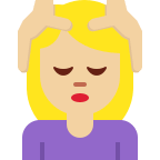 Woman Getting Massage (Medium-Light Skin Tone) Free Open-Source SVG Icon