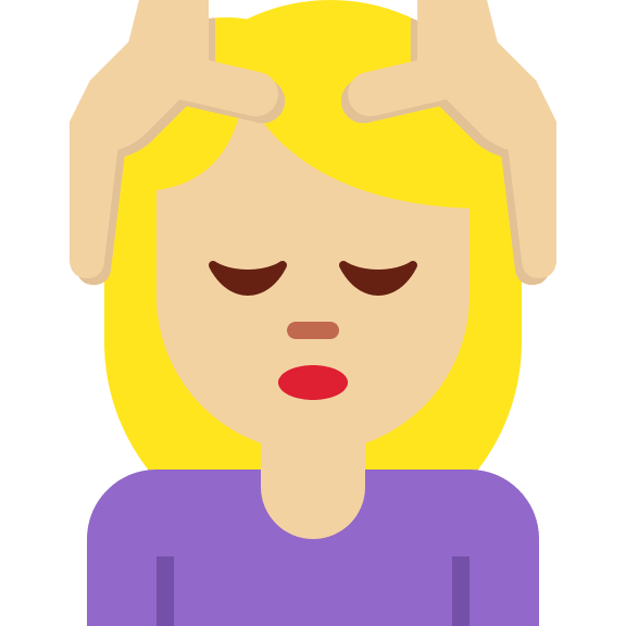 Woman Getting Massage (Medium-Light Skin Tone) Free Open-Source SVG Icon (Twitter Emoji)