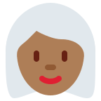 Woman with Medium Dark Skin Tone and White Hair Free Open-Source SVG Icon