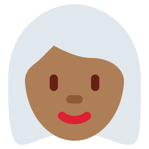 Woman with Medium Dark Skin Tone and White Hair Free Open-Source SVG Icon (Twitter Emoji)