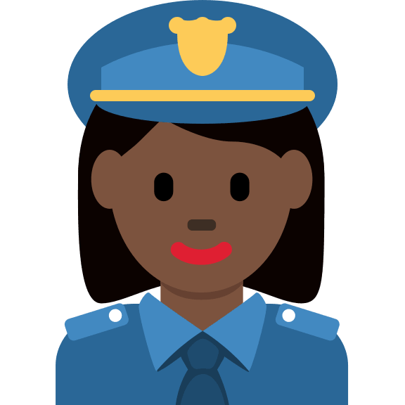 Woman Police Officer with Dark Skin Tone Free Open-Source SVG Icon (Twitter Emoji)