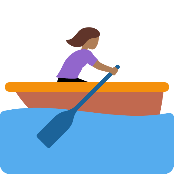 Woman Rowing Boat with Medium Dark Skin Tone Free Open-Source SVG Icon (Twitter Emoji)