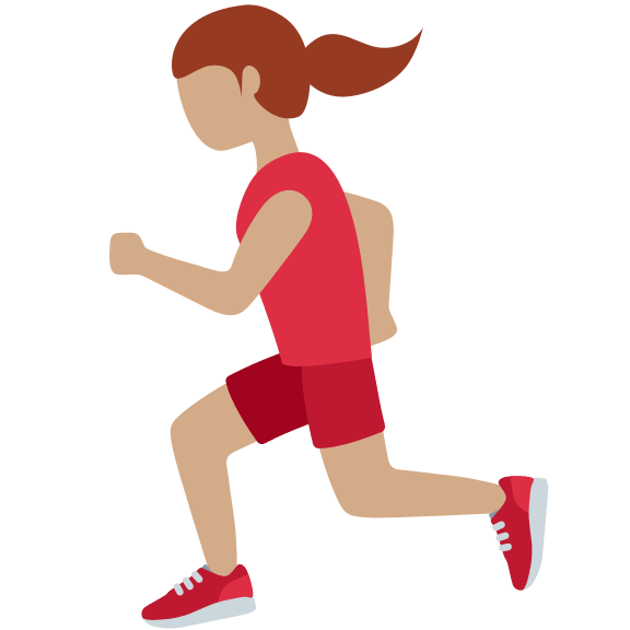 Woman Running with Medium Skin Tone Free Open-Source SVG Icon (Twitter Emoji)