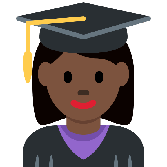 Woman Student with Dark Skin Tone Free Open-Source SVG Icon (Twitter Emoji)