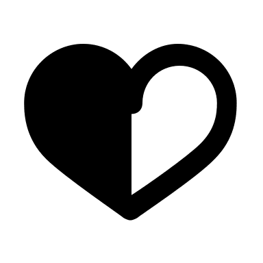 Half Heart Shape (Outline) Free Open-Source SVG Icon (Typicons)