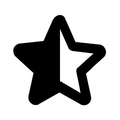 Half Star Rating (Outline) Free Open-Source SVG Icon (Typicons)