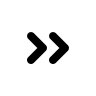 Double Right Angle Arrow (Monochrome) Free Open-Source SVG Icon