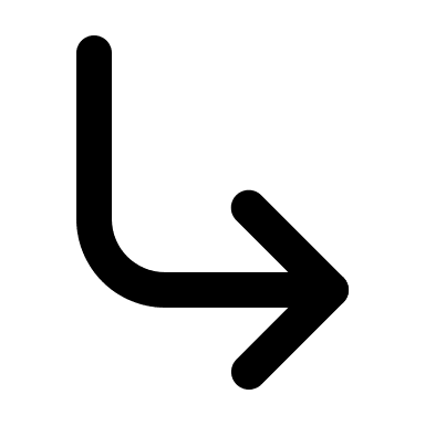 Corner Down Right Arrow (Monochrome) Free Open-Source SVG Icon (Unicons Monochrome)