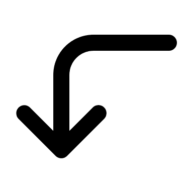 Left Down Corner Arrow (Monochrome) Free Open-Source SVG Icon (Unicons Monochrome)