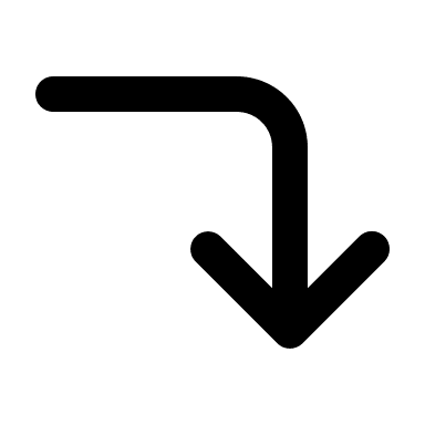 Corner Right Down Arrow (Monochrome) Free Open-Source SVG Icon (Unicons Monochrome)