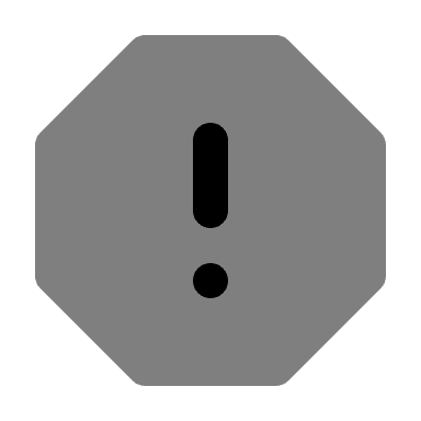 Octagonal Exclamation Mark (Monochrome) Free Open-Source SVG Icon (Unicons Monochrome)