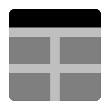 Grid Layout (Monochrome) Free Open-Source SVG Icon (Unicons Monochrome)