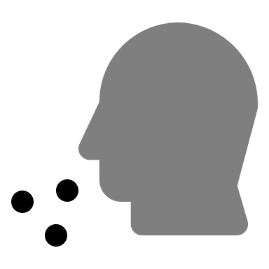 Coughing Person Profile (Monochrome) Free Open-Source SVG Icon (Unicons Monochrome)