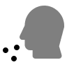 Coughing Person Profile (Monochrome) Free Open-Source SVG Icon