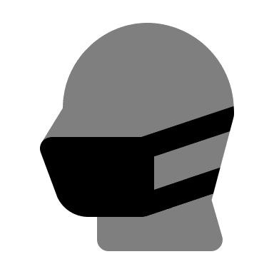 Head with Side Mask (Monochrome) Free Open-Source SVG Icon (Unicons Monochrome)