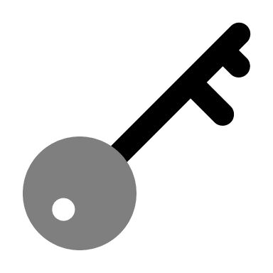 Skeleton Key Free Open-Source SVG Icon (Unicons Monochrome)