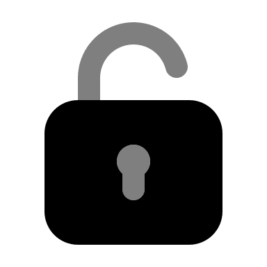 Alternative Open Lock (Monochrome) Free Open-Source SVG Icon (Unicons Monochrome)