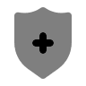 Shield with Plus Symbol (Monochrome) Free Open-Source SVG Icon