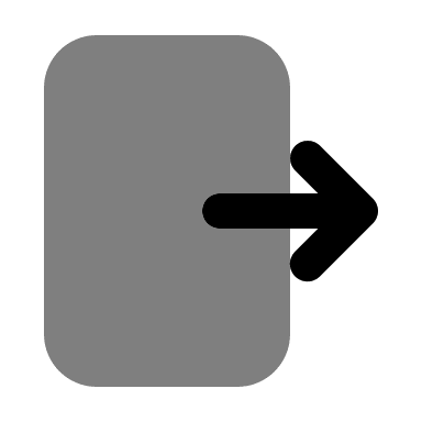 Sign Out Action (Monochrome) Free Open-Source SVG Icon (Unicons Monochrome)