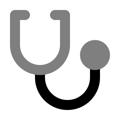 Stethoscope Medical Tool (Monochrome) Free Open-Source SVG Icon (Unicons Monochrome)