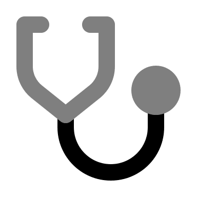 Alternative Stethoscope Design (Monochrome) Free Open-Source SVG Icon (Unicons Monochrome)