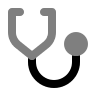 Alternative Stethoscope Design (Monochrome) Free Open-Source SVG Icon